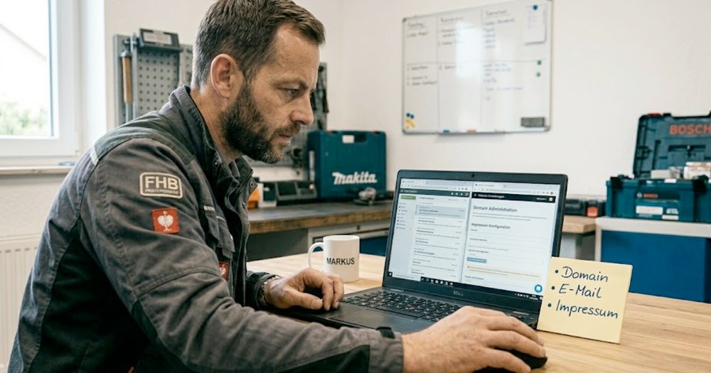 Handwerker-Website: Domain, E-Mail, Impressum – die häufigsten Anfängerfehler